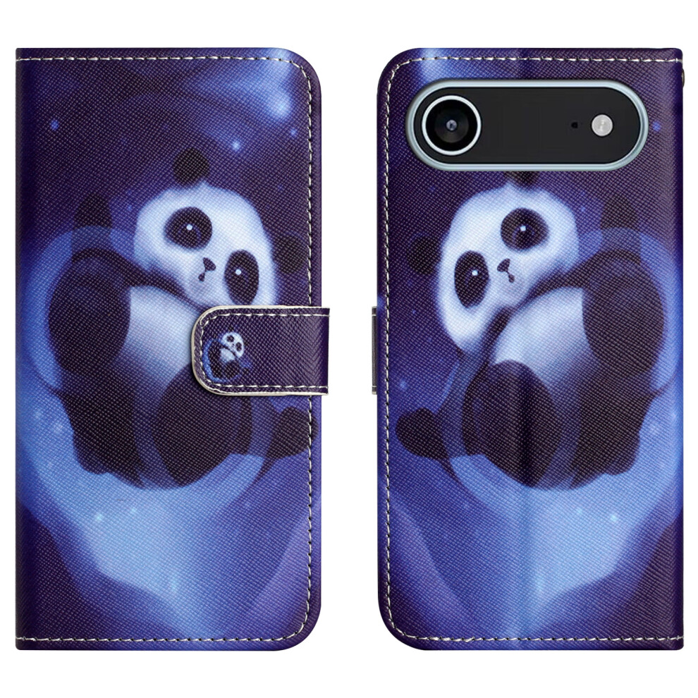 (Iphone Air, Panda) For Iphone Air Case Pattern Print Pu Leather Wallet Phone Cover Cross Texture 6914280947358