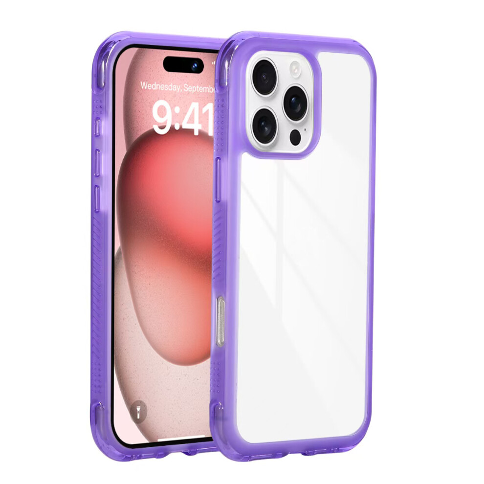 (Iphone 16 Pro, ) For Iphone 16 Pro Case Shockproof Tpu+Pc Phone Back Cover Purple 6914280374833