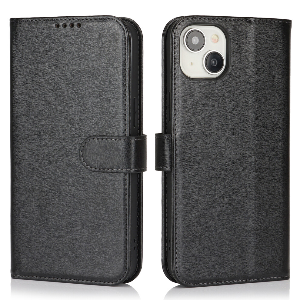 (Iphone 15, ) For Iphone 15 Stand Case Shockproof Leather Wallet Phone Cover Black 6914281026274