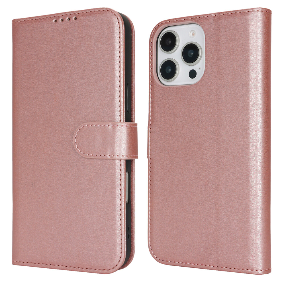 (Iphone 16 Pro, Rose ) For Iphone 16 Pro Stand Case Shockproof Leather Wallet Phone Cover Gold 6914284737443
