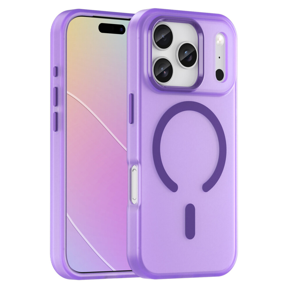 (Iphone 17 Pro, Dark ) For Iphone 17 Pro Case Compatible With Magsafe Tpu+Pc Matte Translucent Phone Back Cover Purple 6914288587716