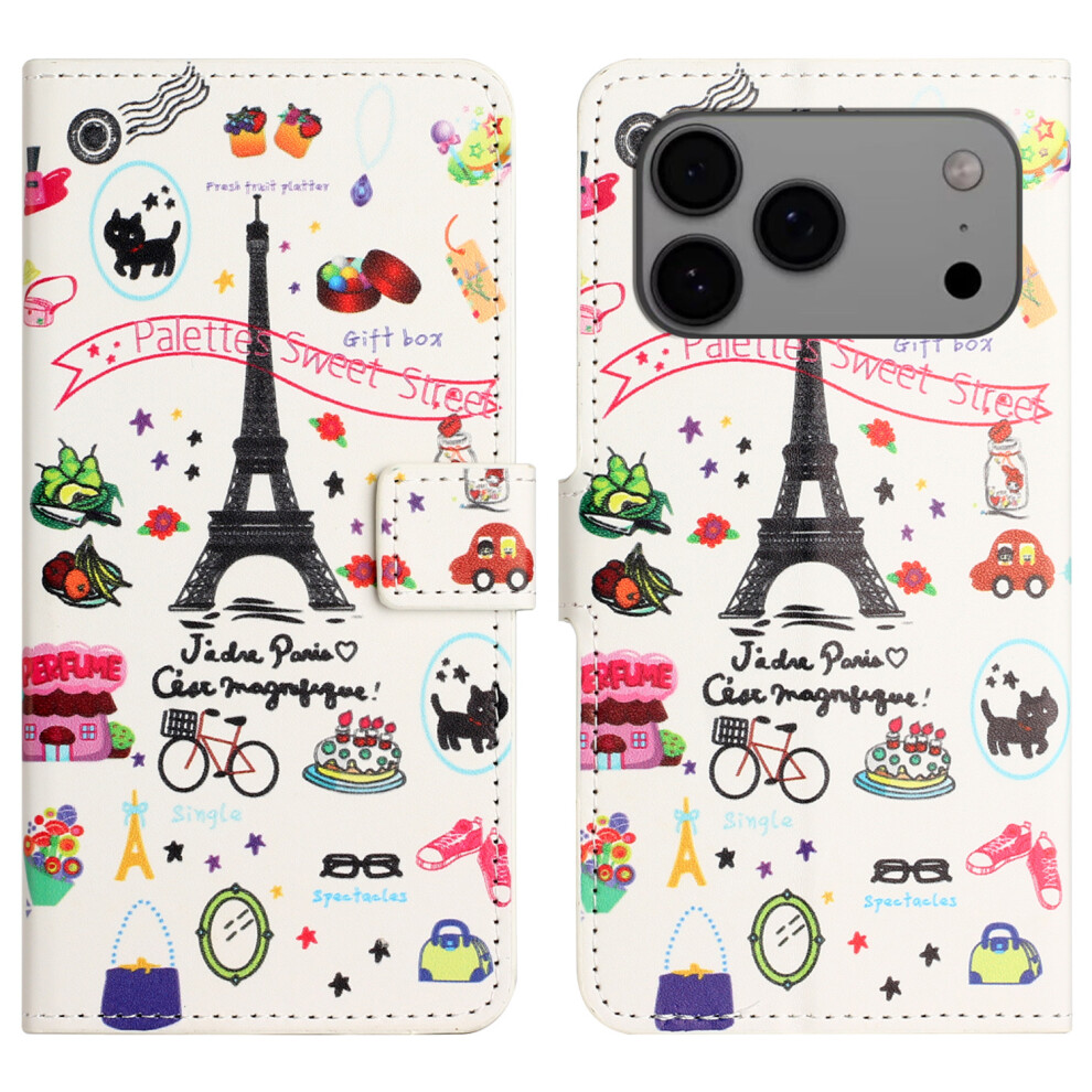 (Iphone 17 Pro Max, Eiffel Tower) For Iphone 17 Pro Max Case Pattern Print Pu Leather Wallet Phone Cover 6914283188772