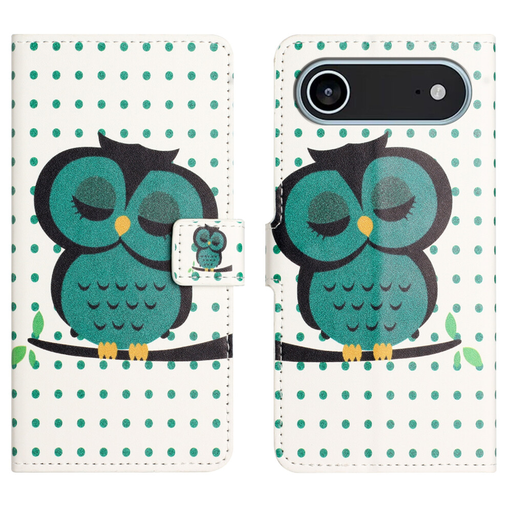 (Iphone Air, Dots Owl) For Iphone Air Case Pattern Print Pu Leather Wallet Phone Cover 6914287362321
