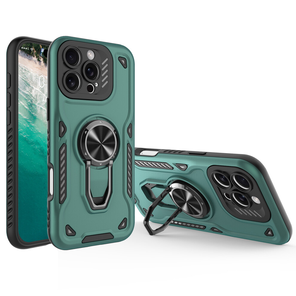 (Iphone 16 Pro Max, ) For Iphone 16 Pro Max Case With Kickstand Shockproof Tpu+Pc Phone Back Cover Green 6914288956222
