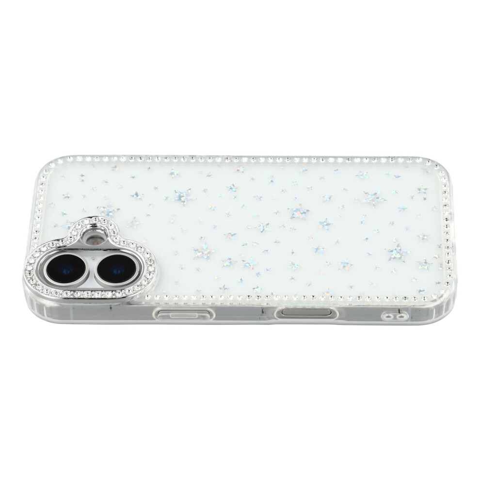 (Iphone 17, Starry Transparent) For Iphone 17 Case Rhinestone Edge Glitter Back Tpu+Pc Imd Phone Cover 6914283790319