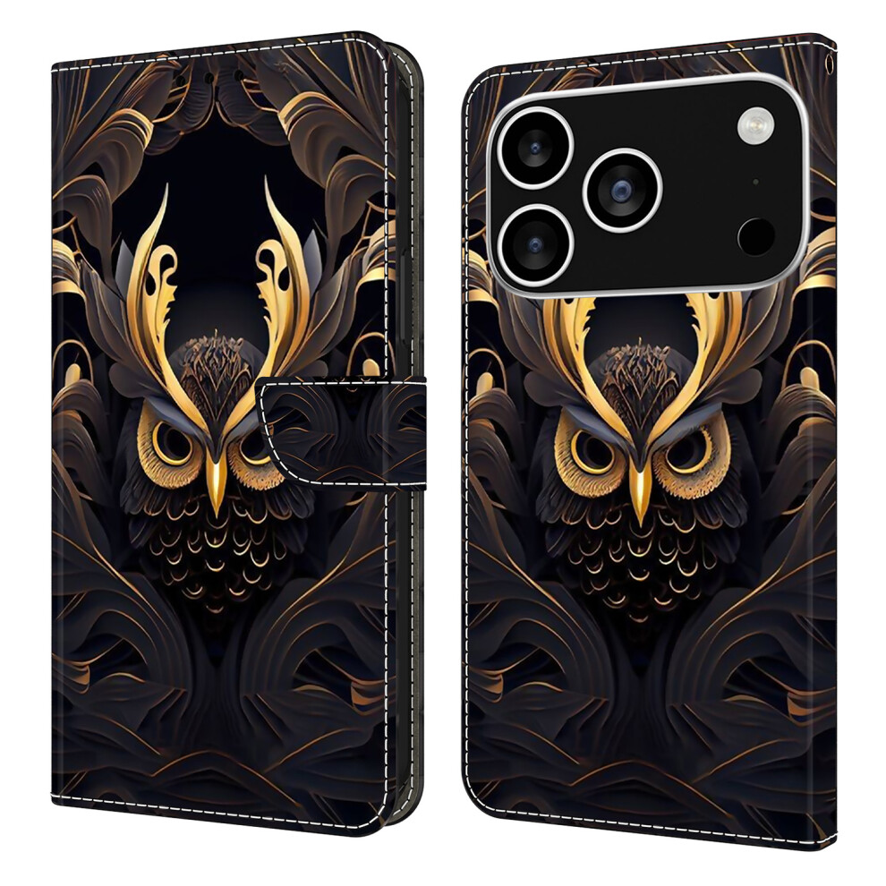 (Iphone 17 Pro, Owl) For Iphone 17 Pro Wallet Case Pattern Printing Pu Leather Flip Stand Phone Cover 6914288630603