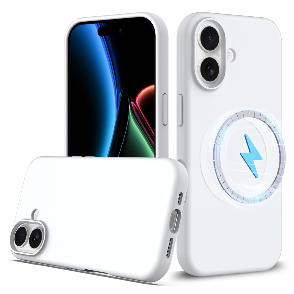 (Iphone 17, ) For Iphone 17 Case Compatible With Magsafe Anti-Drop Liquid Silicone Phone Cover White 6914285554094