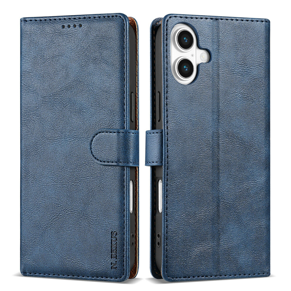 (Iphone 17, ) N.bekus Csj-001 For Iphone 17 Stand Case Pu Leather Wallet Phone Cover Blue 6914286169402