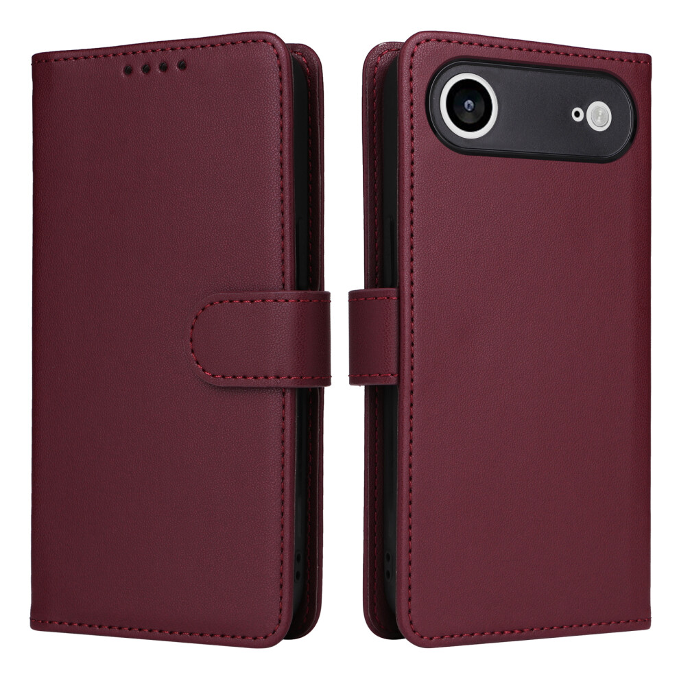 (Iphone Air, ) For Iphone Air Magnetic Case Betopnice Detachable Pu Leather Phone Cover With Strap Red 6914287994973