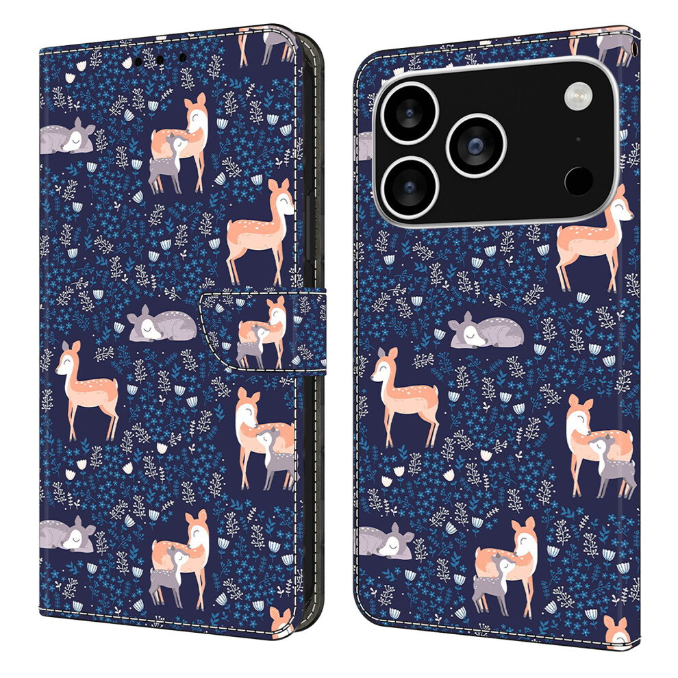 (Iphone 17 Pro Max, Sika Deer) For Iphone 17 Pro Max Wallet Case Pattern Printing Pu Leather Flip Stand Phone Cover 6914280152981