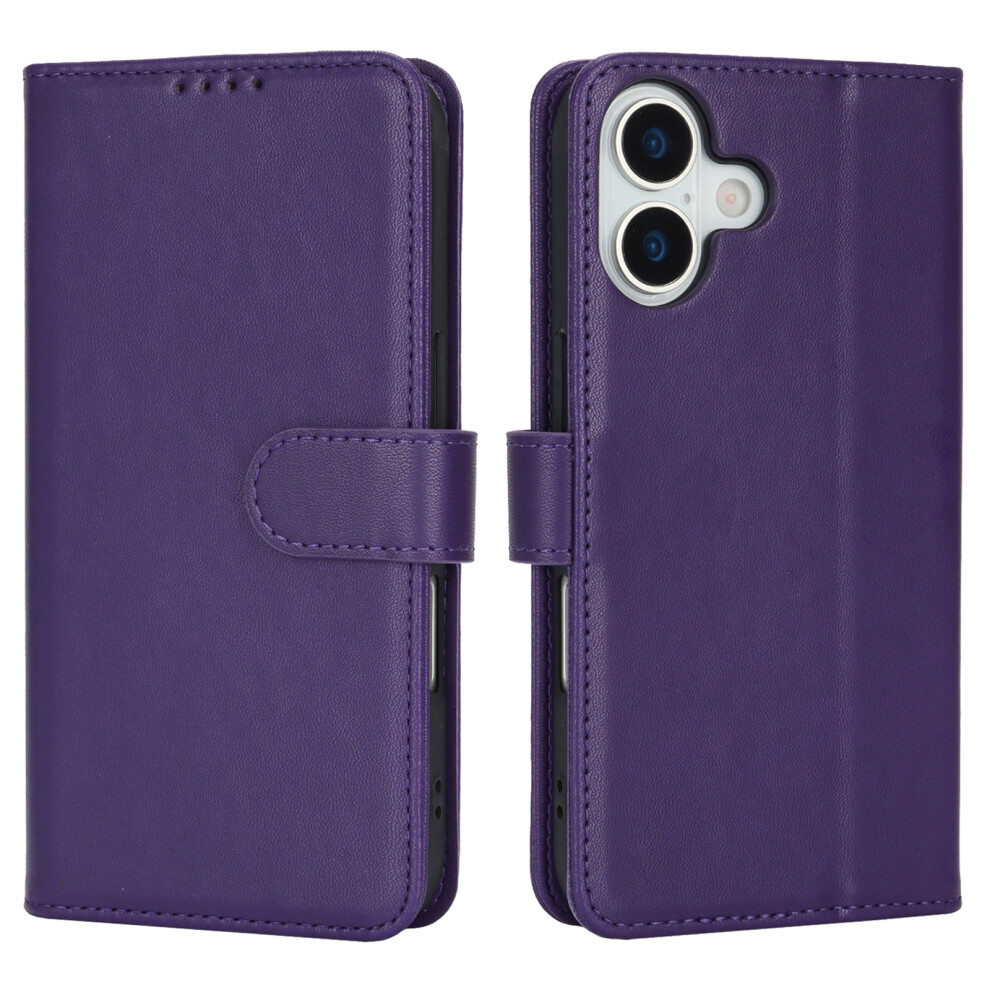 (Iphone 17, Dark ) For Iphone 17 Stand Case Shockproof Leather Wallet Phone Cover Purple 6914280706269