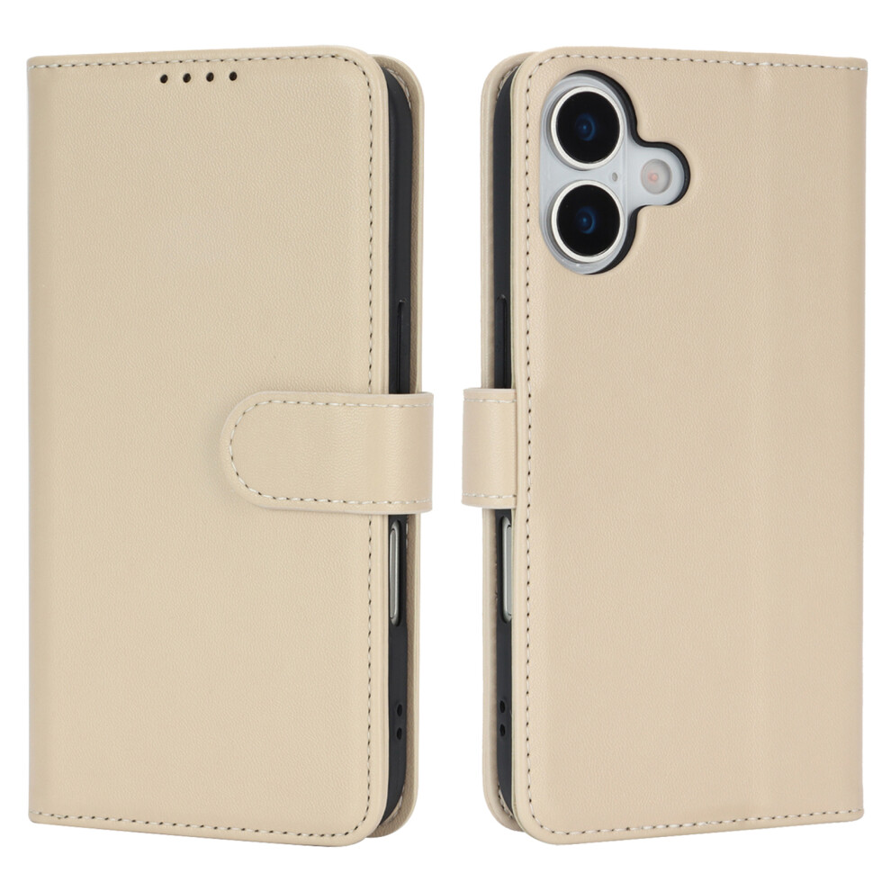 (Iphone 17, Beige) For Iphone 17 Stand Case Shockproof Leather Wallet Phone Cover Cream 6914289753950