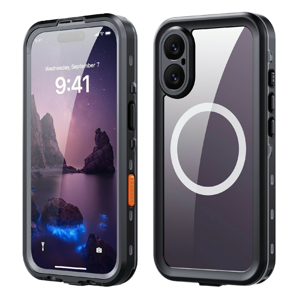 (Iphone 17, ) Redpepper Dot+ Series For Iphone 17 Cellphone Case Compatible With Magsafe Ip68 Waterproof Clear Back Phone Cover Black 6914286809049