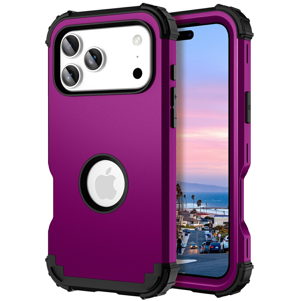 (Iphone 17 Pro, ) L-Style For Iphone 17 Pro Case Shockproof Pc+Tpu Phone Back Cover Purple 6914280775449
