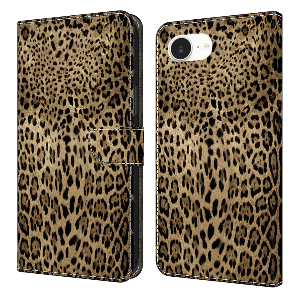 (Iphone 16E, Leopard Print) For Iphone 16E Wallet Case Pattern Printing Pu Leather Flip Stand Phone Cover 6914281460177