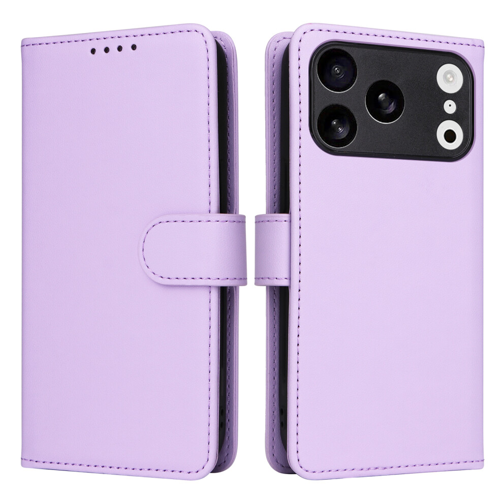 (Iphone 17 Pro, ) For Iphone 17 Pro Magnetic Case Betopnice Detachable Pu Leather Phone Cover With Strap Purple 6914283117031