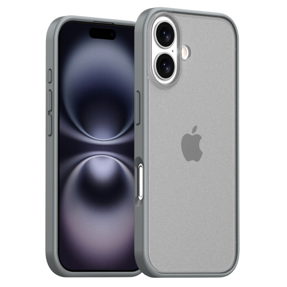 (iPhone 17, Grey) For iPhone 17 Case Skin Feel Frosted PC+TPU Protective Phone Cover