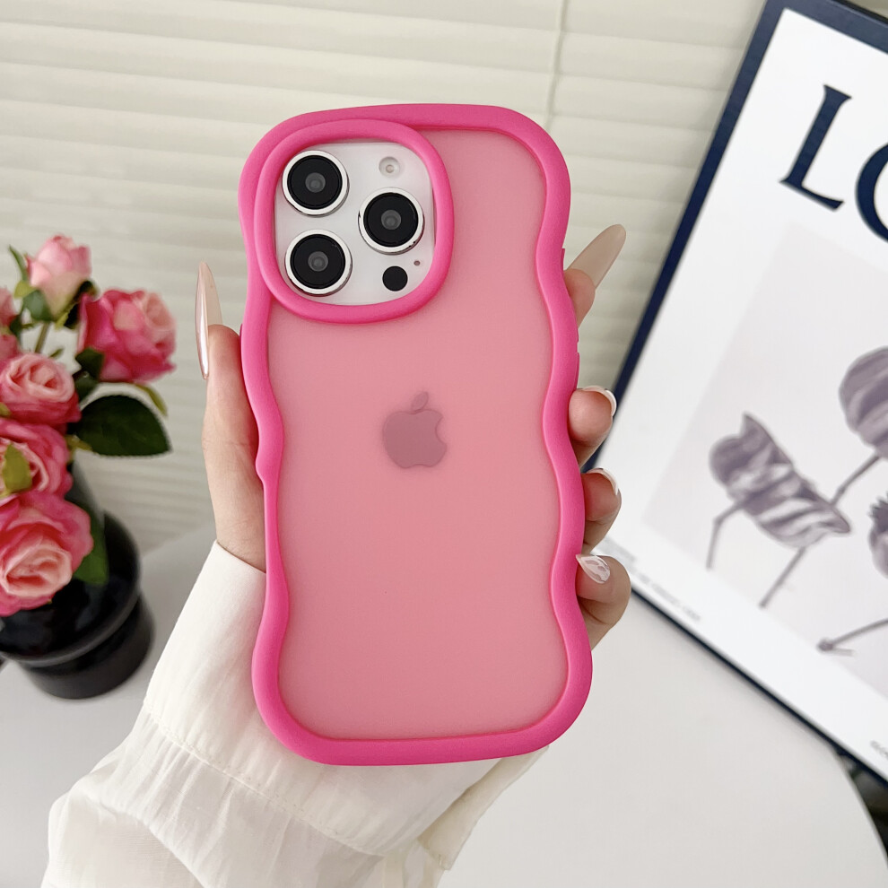 (Iphone 16 Pro, Rose) For Iphone 16 Pro Case Curly Wave Frame Tpu+Pc Skin-Touch Translucent Phone Cover 6914288648875