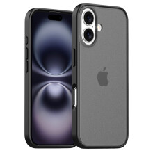 (iPhone 17, Black) For iPhone 17 Case Skin Feel Frosted PC+TPU Protective Phone Cover