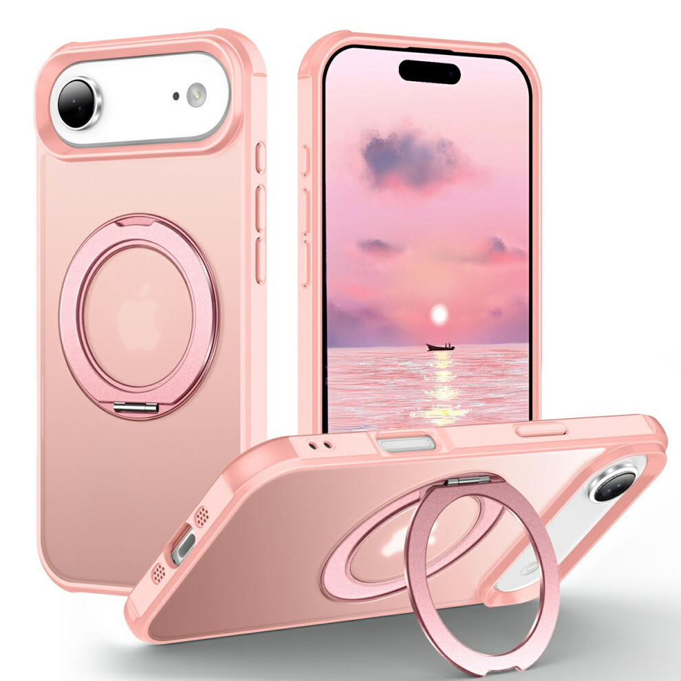 (Iphone Air, ) For Iphone Air Case Magnetic Kickstand Tpu+Pc Shockproof Hybrid Phone Cover Pink 6914285028588