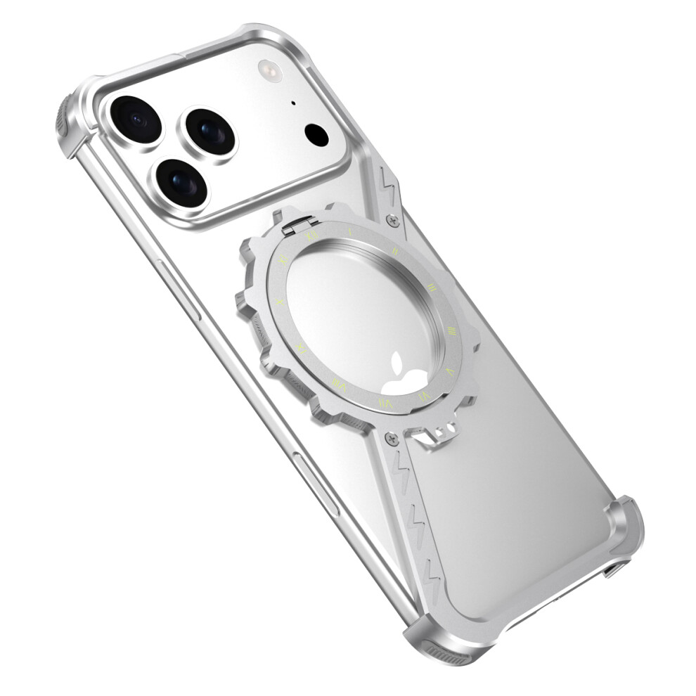 (Iphone 17 Pro, ) For Iphone 17 Pro Kickstand Case Compatible With Magsafe Z Shape Bumper Phone Cover Silver 6914283118045