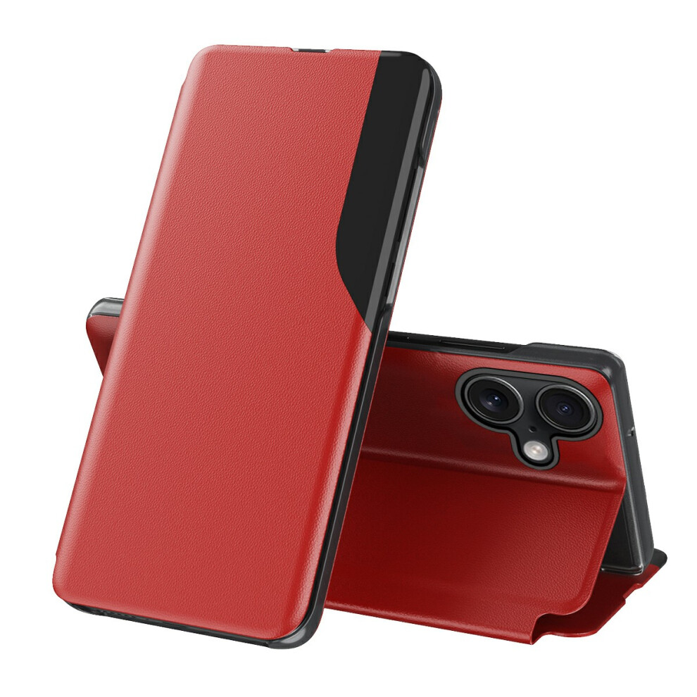 (Iphone 17, ) Amorus For Iphone 17 Case Folio Flip Stand Pu Leather Phone Cover Red 6914285643408