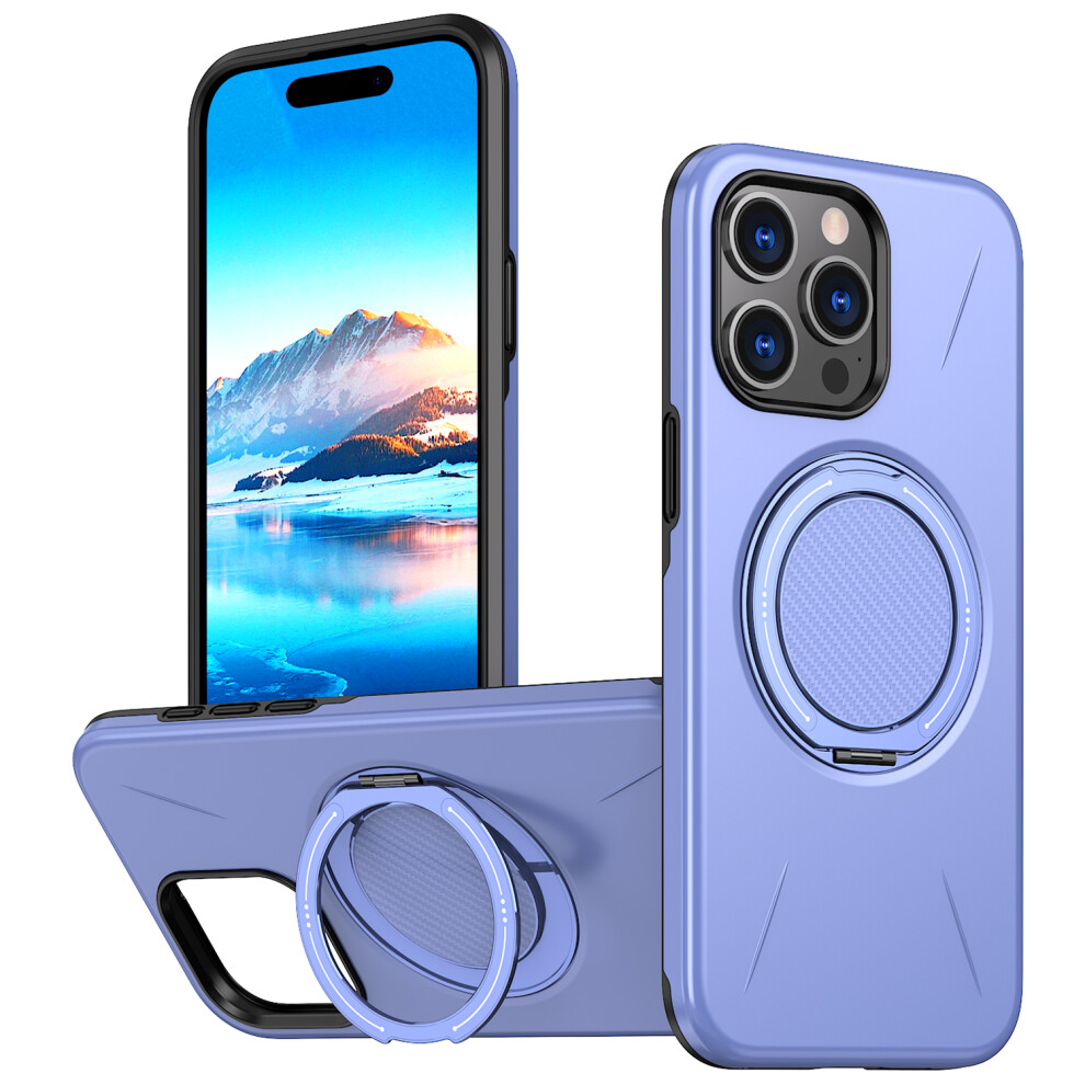 (Iphone 15 Pro, ) For Iphone 15 Pro Magnetic Case Rotating Kickstand Tpu+Pc Phone Cover Purple 6914286081049