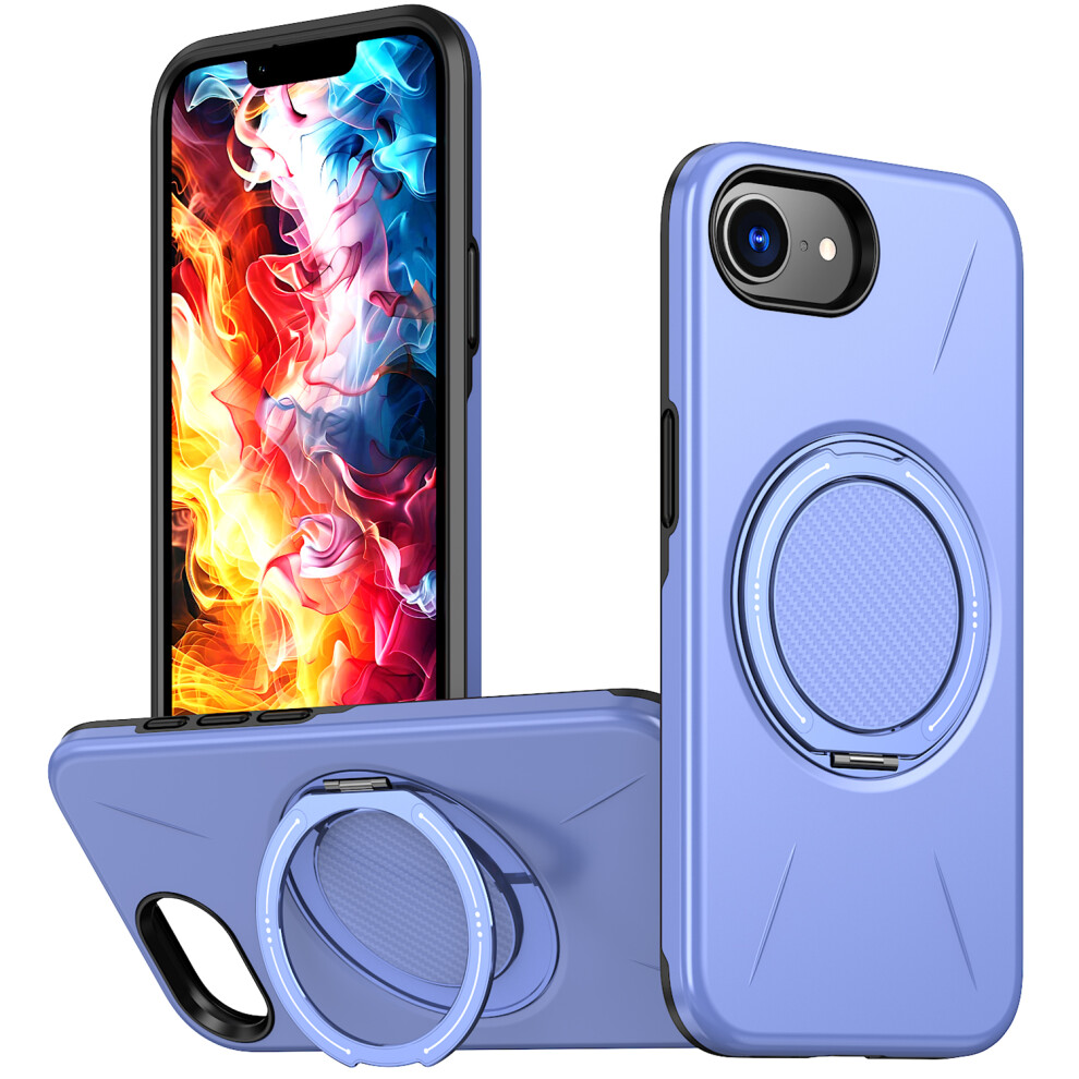 (Iphone 16E, ) For Iphone 16E Magnetic Case Rotating Kickstand Tpu+Pc Phone Cover Purple 6914289628272