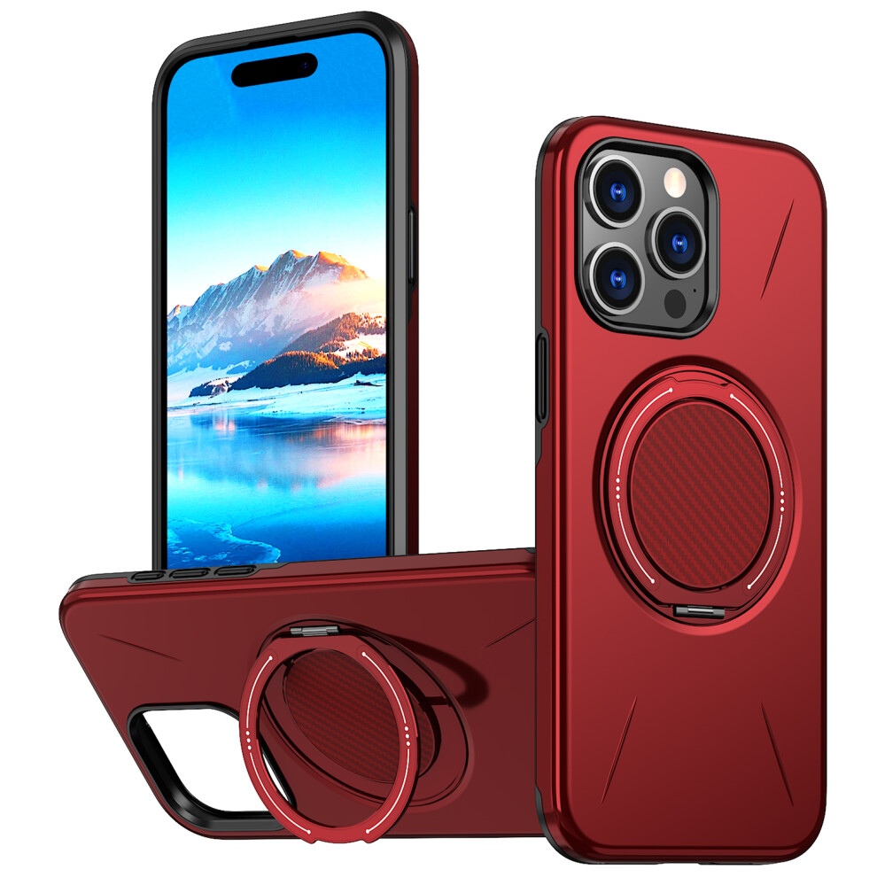 (Iphone 14 Pro, ) For Iphone 14 Pro Magnetic Case Rotating Kickstand Tpu+Pc Phone Cover Red 6914282499565