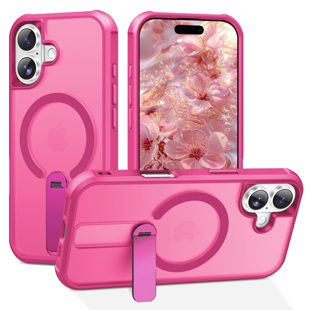 (Iphone 17, Rose) For Iphone 17 Case Compatible With Magsafe Kickstand Tpu+Pc Drop Protection Phone Cover 6914280216928