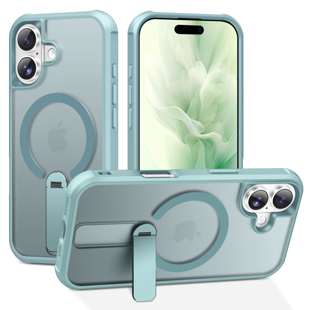 (Iphone 17, Lake ) For Iphone 17 Case Compatible With Magsafe Kickstand Tpu+Pc Drop Protection Phone Cover Blue 6914285206696