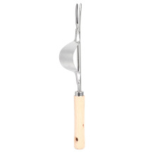 Tragbarer Edelstahl-Garten-Unkrautstecher mit Holzgriff, 147g
