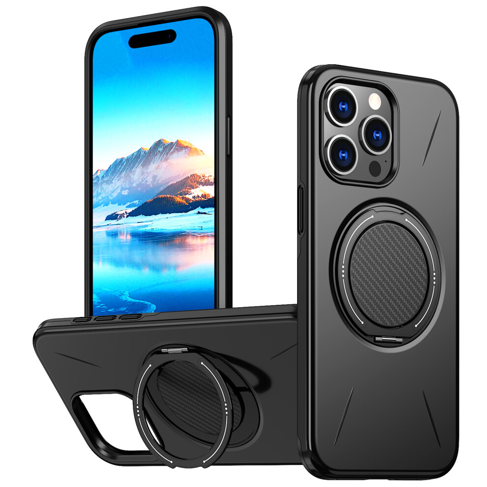 (Iphone 14 Pro Max, ) For Iphone 14 Pro Max Magnetic Case Rotating Kickstand Tpu+Pc Phone Cover Black 6914281165980