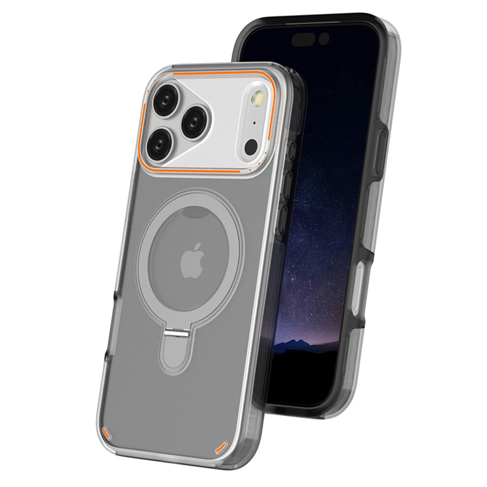 (Iphone 17 Pro, Transparent ) For Iphone 17 Pro Magnetic Case With Kickstand Tpu+Pc Shockproof Phone Cover Black 6914282968627