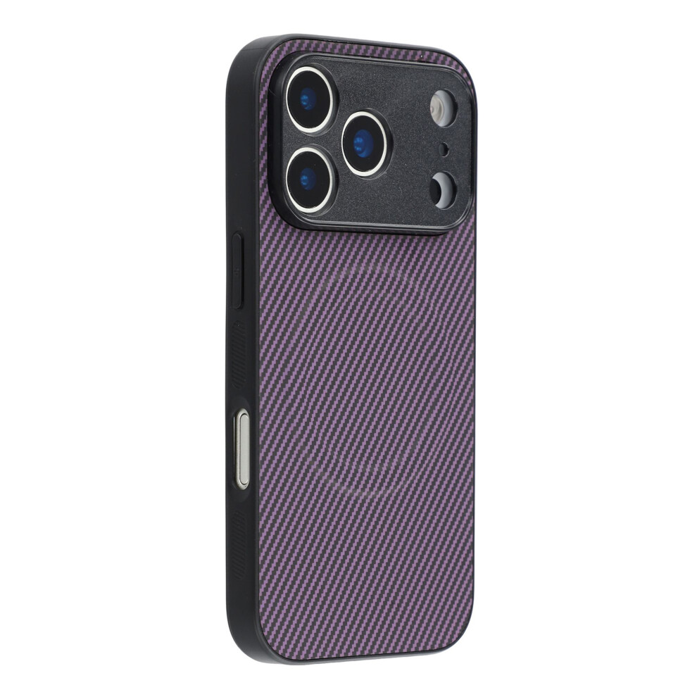 (Iphone 17 Pro Max, ) For Iphone 17 Pro Max Magnetic Case Carbon Fiber Texture Tpu Pc Phone Back Cover Purple 6914287648654
