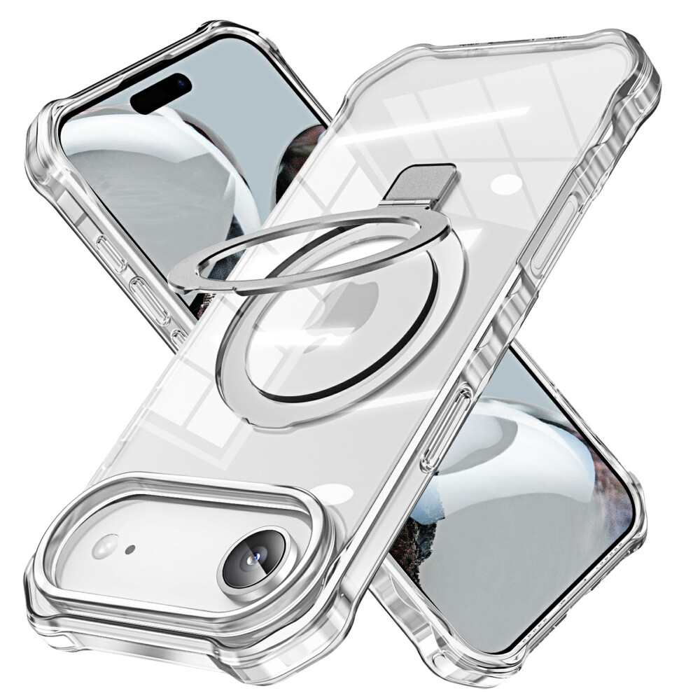 (Iphone Air, Transparent) For Iphone Air Case Compatible With Magsafe Matte Kickstand Hybrid Phone Cover Small Wavy Edge 6914288700030