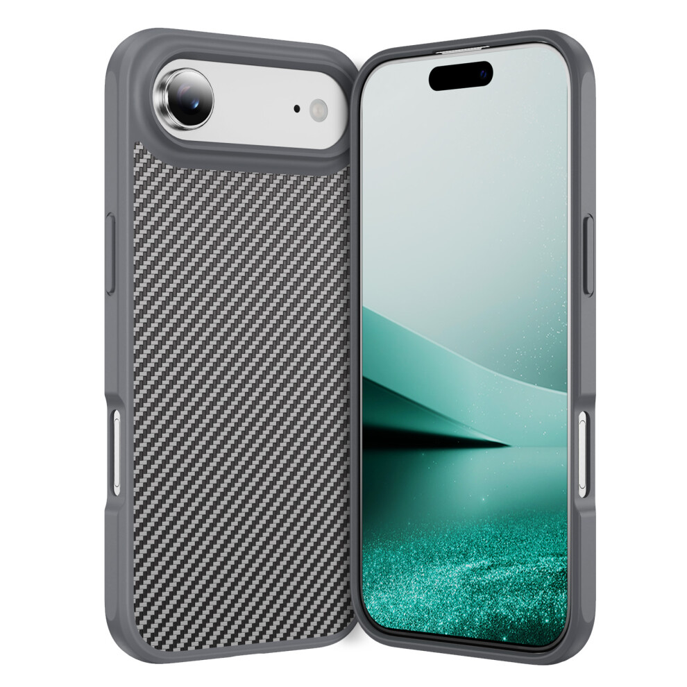 (Iphone Air, ) For Iphone Air Case Carbon Fiber Texture Pc+Tpu Phone Cover Compatible With Magsafe Grey 6914282243090