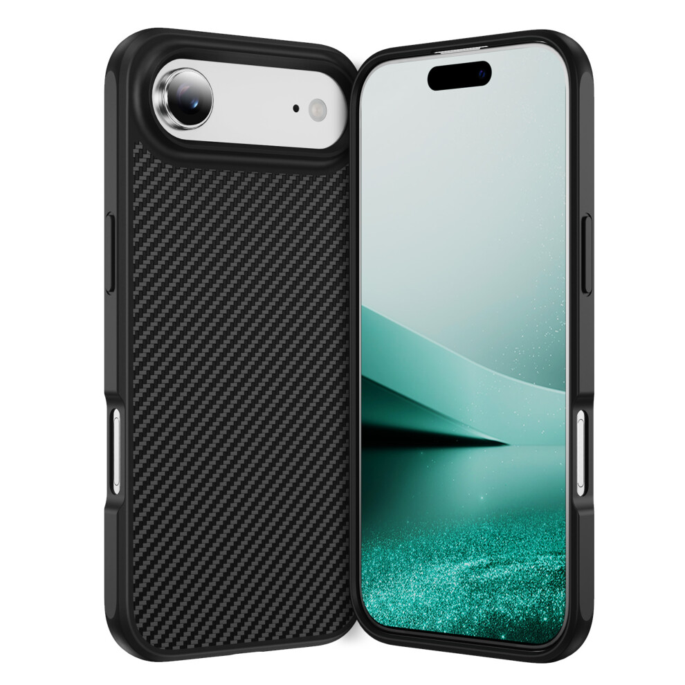 (Iphone Air, ) For Iphone Air Case Carbon Fiber Texture Pc+Tpu Phone Cover Compatible With Magsafe Black 6914285831140