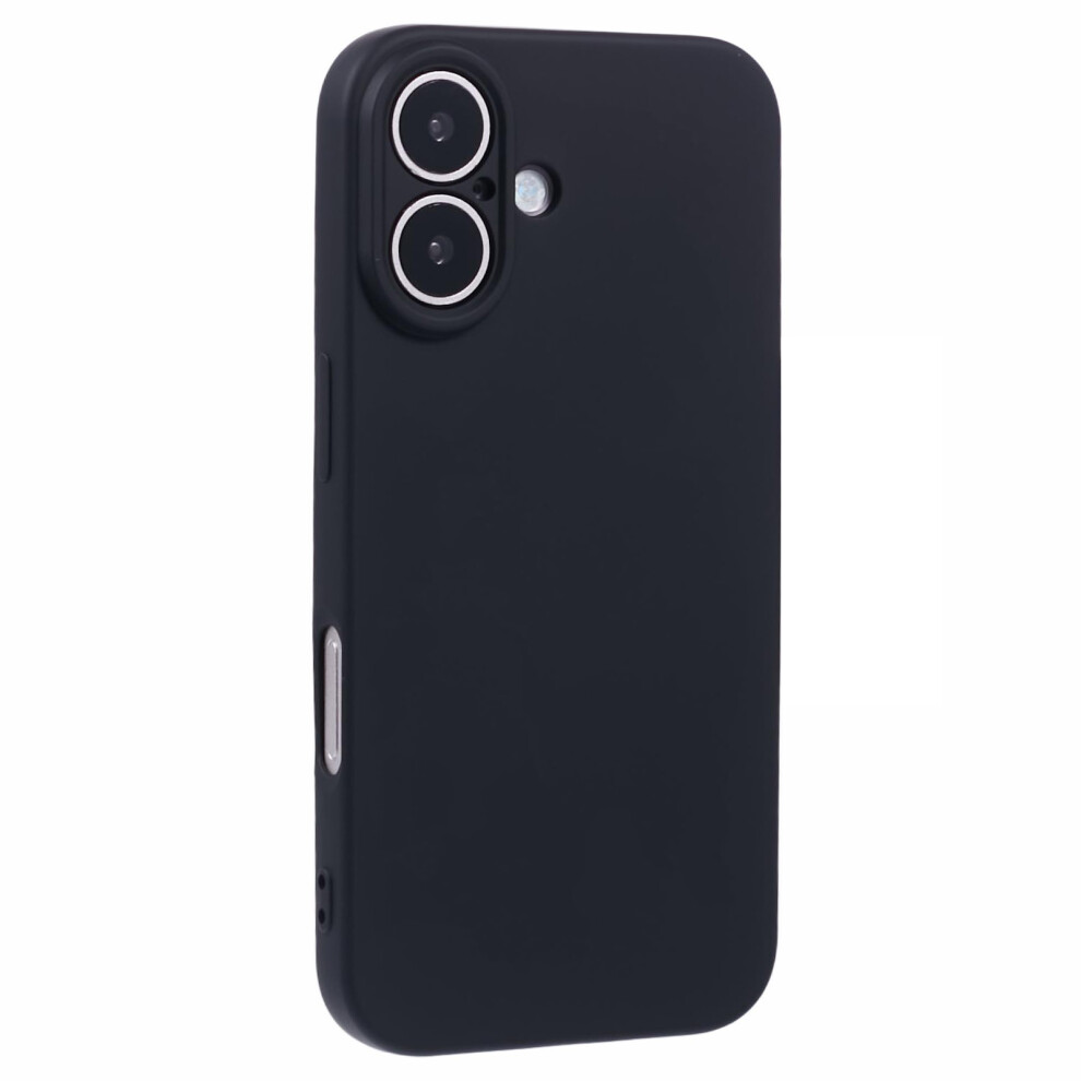 (Iphone 16, ) Amorus For Iphone 16 Case Precise Cutouts Tpu Fiber Lining Shockproof Phone Cover Black 6914282133636