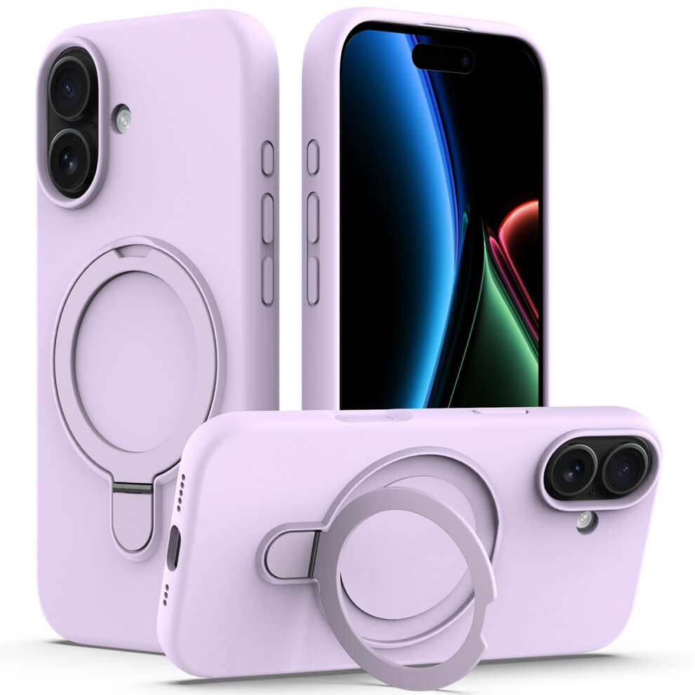(Iphone 17, ) For Iphone 17 Case Compatible With Magsafe Kickstand Pc+Silicone Phone Cover Purple 6914288972512