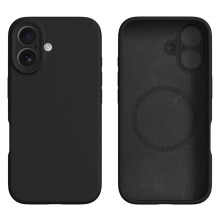 (iPhone 16, Black) For iPhone 16 Case Compatible with MagSafe Precise Cutouts Liquid Silicone Protective Back Cover