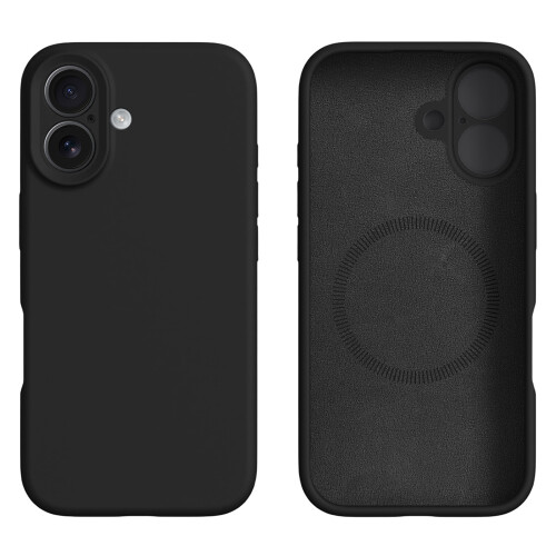 (iPhone 16, Black) For iPhone 16 Case Compatible with MagSafe Precise Cutouts Liquid Silicone Protective Back Cover