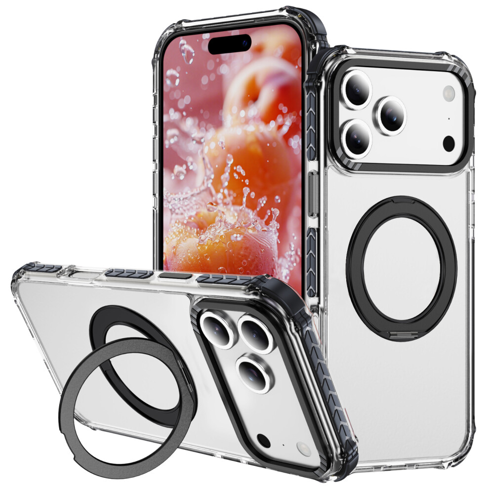 (Iphone 17 Pro, ) For Iphone 17 Pro Case Compatible With Magsafe Airbag Anti Drop Tpu+Pc Clear Phone Cover Black 6914281017579