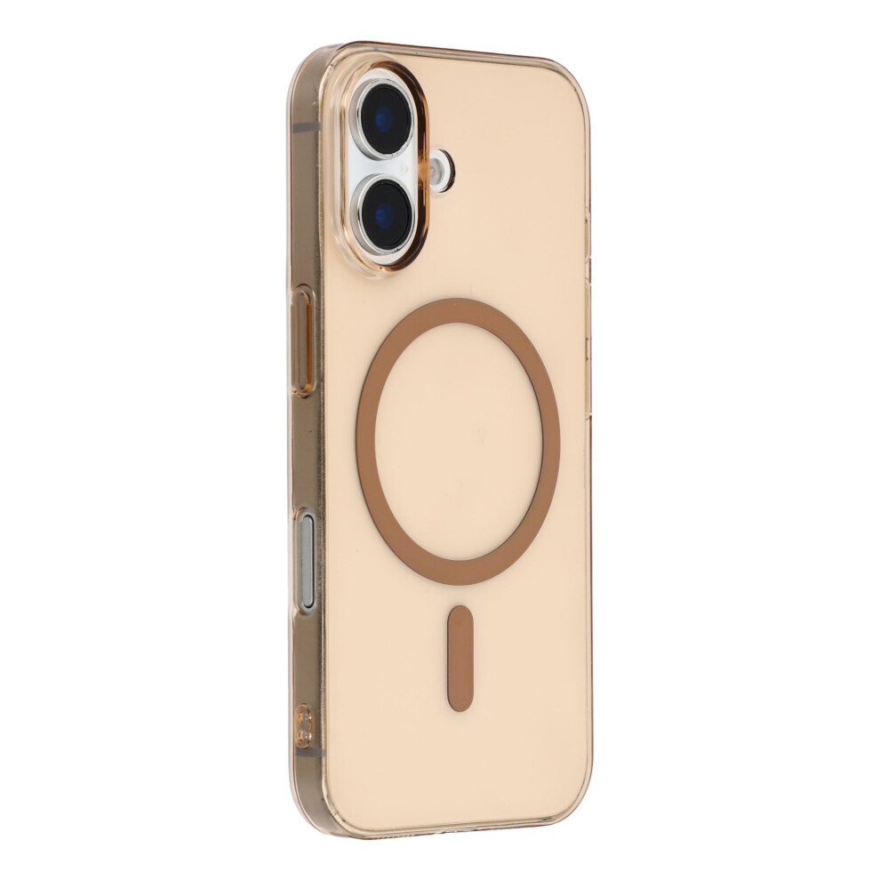 (Iphone 16, Desert ) For Iphone 16 Crystal Clear Case Compatible With Magsafe Hard Pc Phone Cover Gold 6914283459537