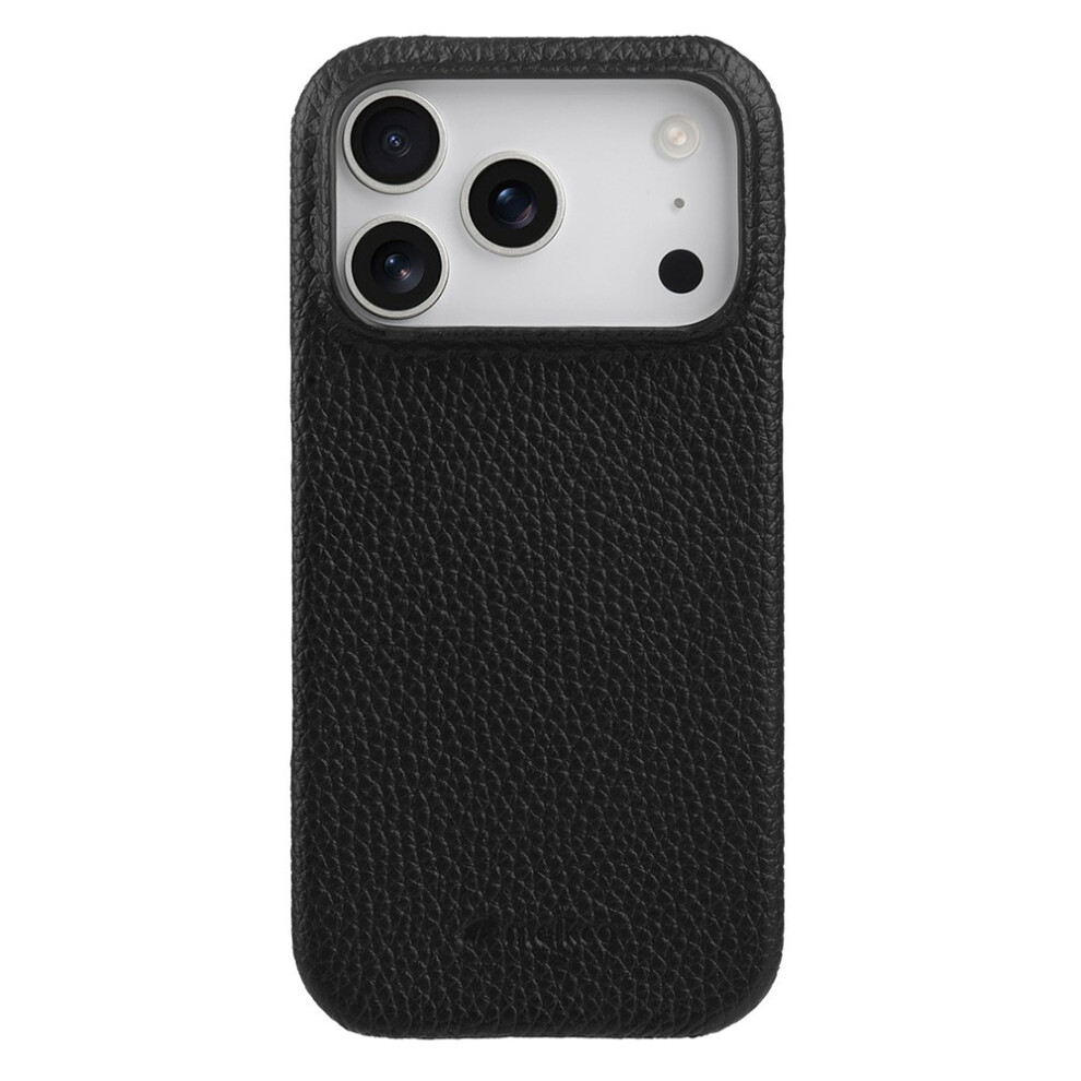 (Iphone 17 Pro Max, ) Melkco For Iphone 17 Pro Max Case Genuine Cow Leather Pc Phone Cover Compatible With Magsafe Black 6914287017504