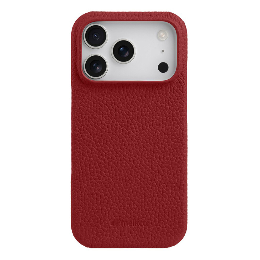 (Iphone 17 Pro Max, ) Melkco For Iphone 17 Pro Max Case Genuine Cow Leather Pc Phone Cover Compatible With Magsafe Red 6914283113811