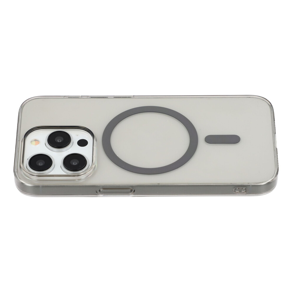 (Iphone 15 Pro, ) For Iphone 15 Pro Crystal Clear Case Compatible With Magsafe Hard Pc Phone Cover Grey 6914285552786
