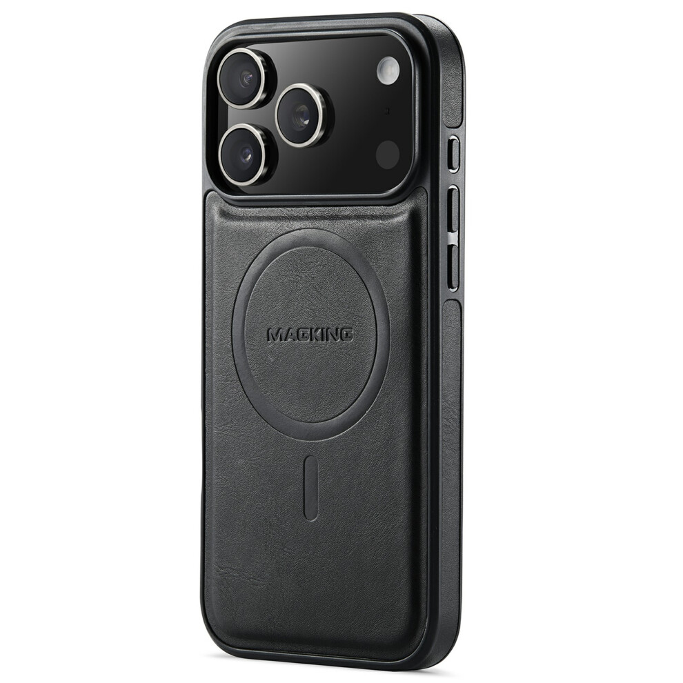 (Iphone 17 Pro Max, ) Magking K1 Series For Iphone 17 Pro Max Magnetic Case Pc+Tpu+Pu Leather Phone Cover Black 6914283271542