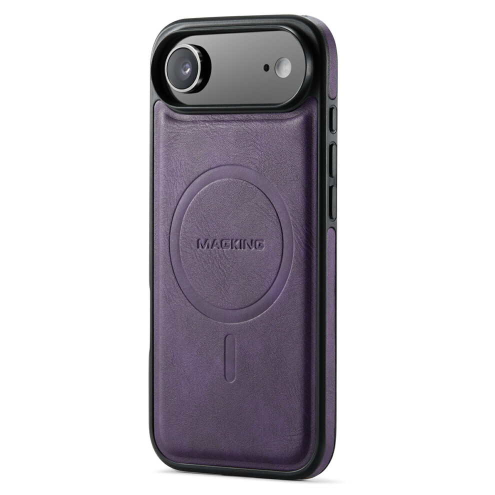 (Iphone Air, ) Magking K1 Series For Iphone Air Magnetic Case Pc+Tpu+Pu Leather Phone Cover Purple 6914280198996