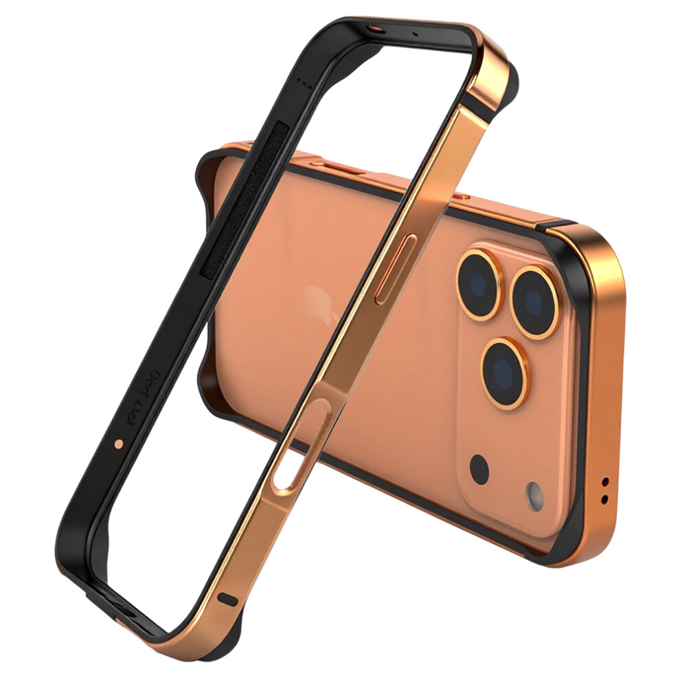 (Iphone 17 Pro, ) For Iphone 17 Pro Bumper Case Ultra Thin Metal Tpu Phone Frame Protective Cover Orange 6914287064317